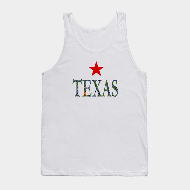 Texas Bluebonnets Word Art - LoneStar State Flowers Tank Top by Star58